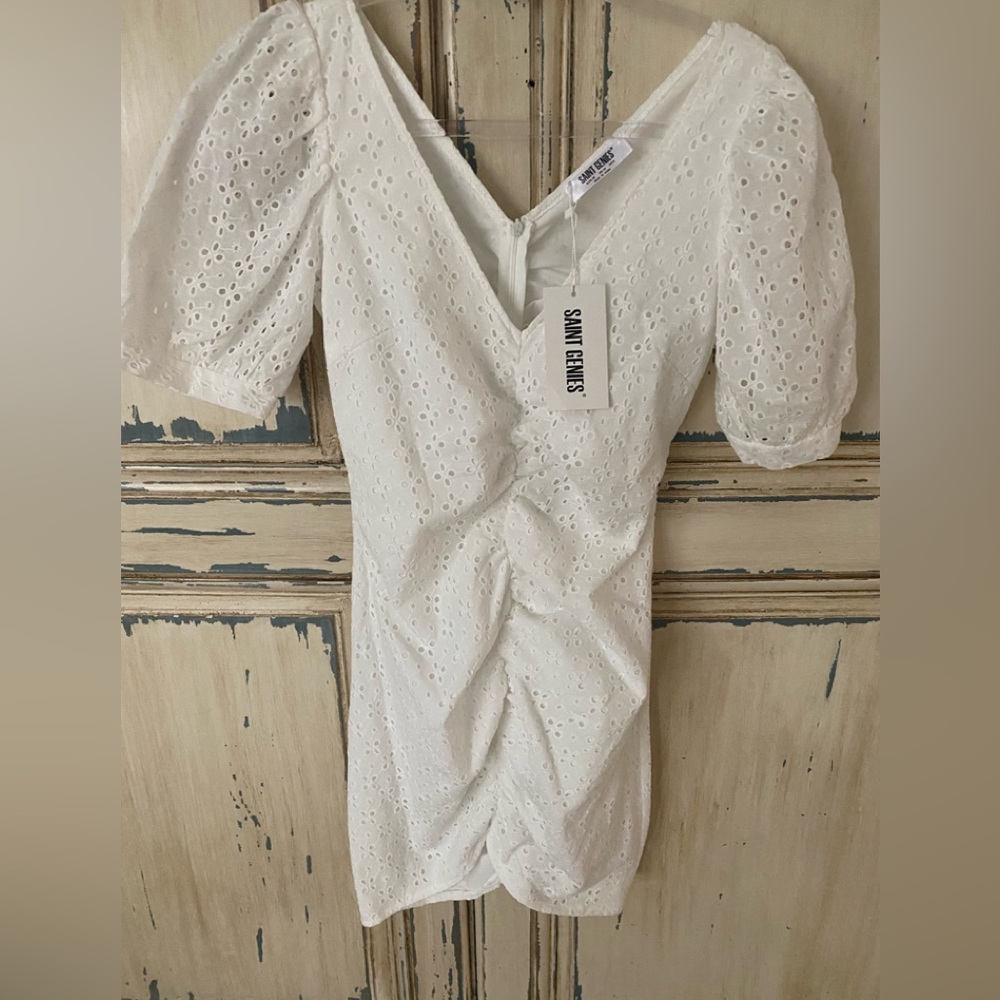 SAINT GENIES WHITE EYELET DRESS NWT 6
